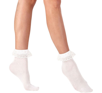 Calcetines blancos con Volante de Encaje de 70 DEN