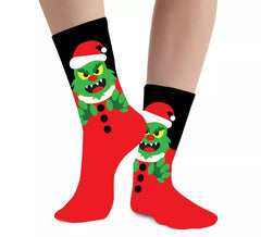 Green Monster Christmas Socks