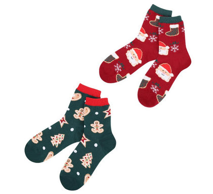 Calcetines Navideños Galleta y Papá Noel Talla 28-35 en modelos surtidos infantil