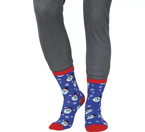 Calcetines Navideños Muñeco de Nieve azul en números del 22 al 48