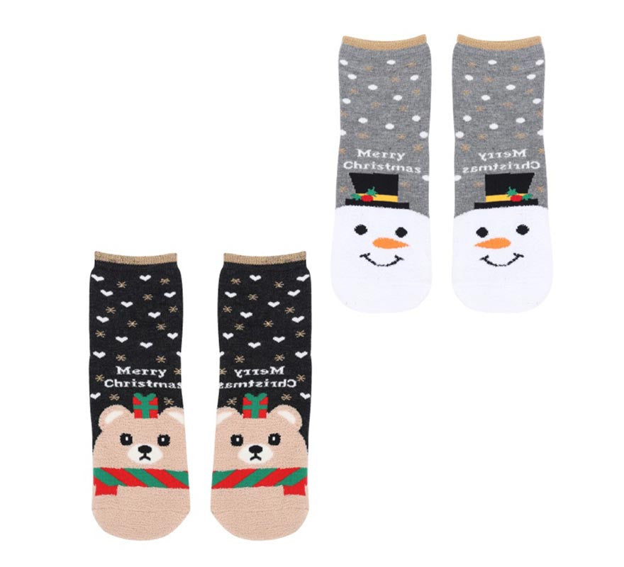 Translation missing: en.Calcetines Navideños Muñeco de nieve y Oso Talla 28-35 en modelos surtidos infantil