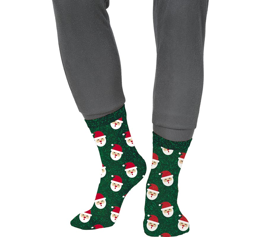 Calcetines Navideños Papá Noel con Purpurina en números del 22 al 41