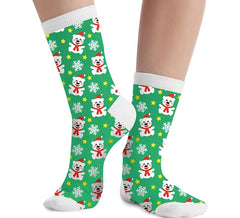 Green Christmas Socks Size 28-35 for kids
