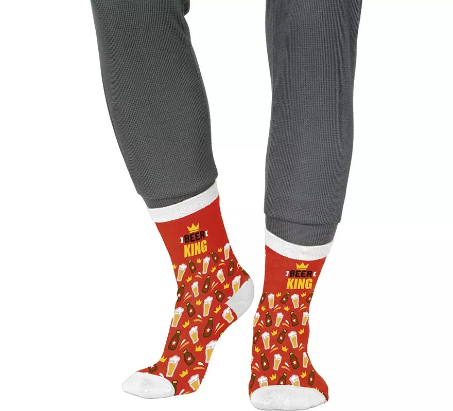 Calcetines rojos Beer King para adultos