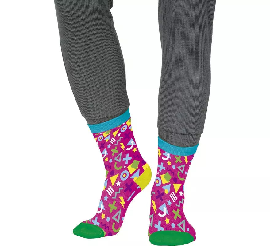 Calcetines rosas Años 80 para adultos