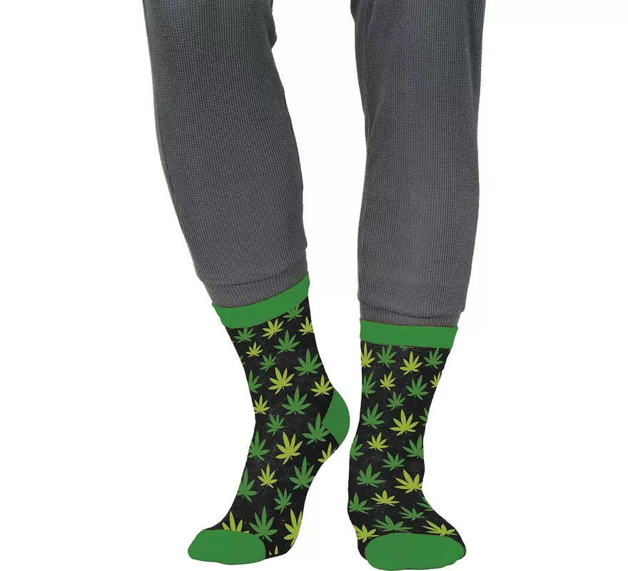 Calcetines verdes de Marihuana para adultos
