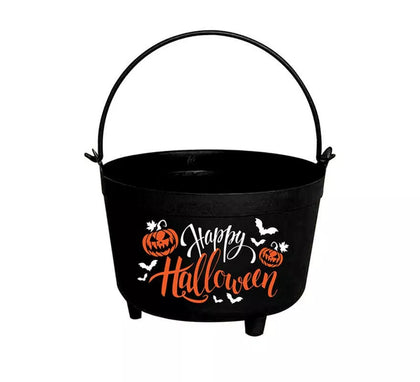 Caldero Calabaza Happy Halloween de 24x23x15 cm