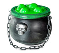 Caldero de bruja con poción verde simulada de 20x17x36 cm