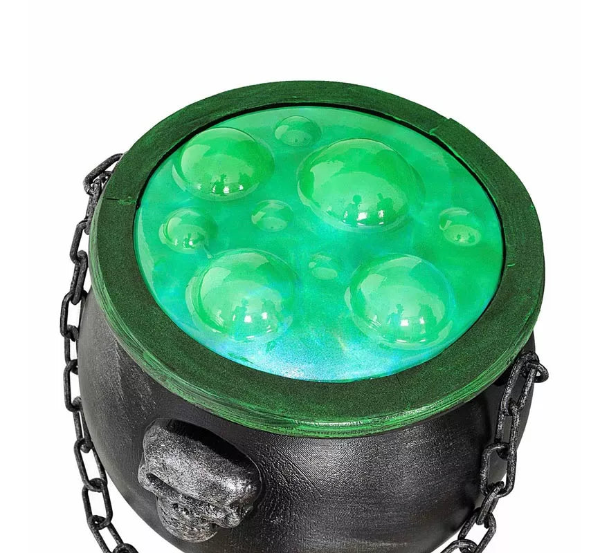 Caldero de bruja con poción verde simulada de 20x17x36 cm
