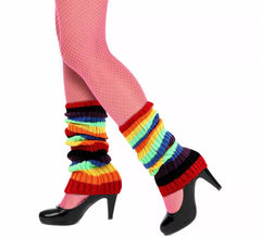 Striped Knit Leg Warmers in Various Colors