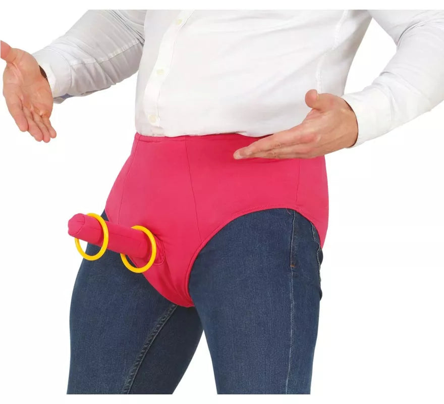 Calzoncillos rosa con aros para Juegos Atrevidos