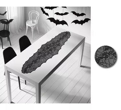 Black Spider Web Table Runner 188x55 cm
