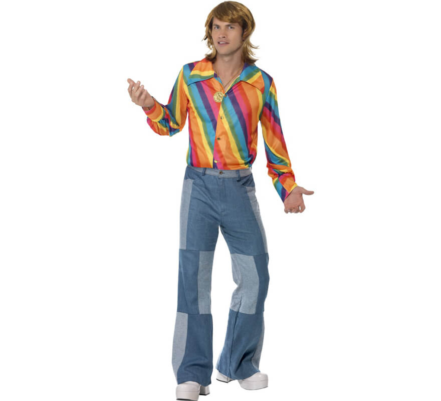 Camisa Arco Iris de los 70 para hombre