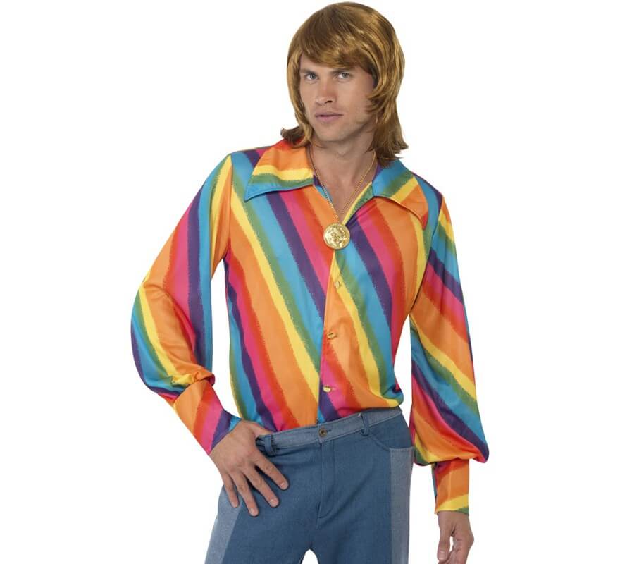 Translation missing: en.Camisa Arco Iris de los 70 para hombre