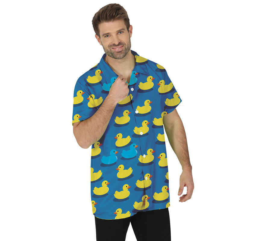 Camisa azul Patos de Goma adulto