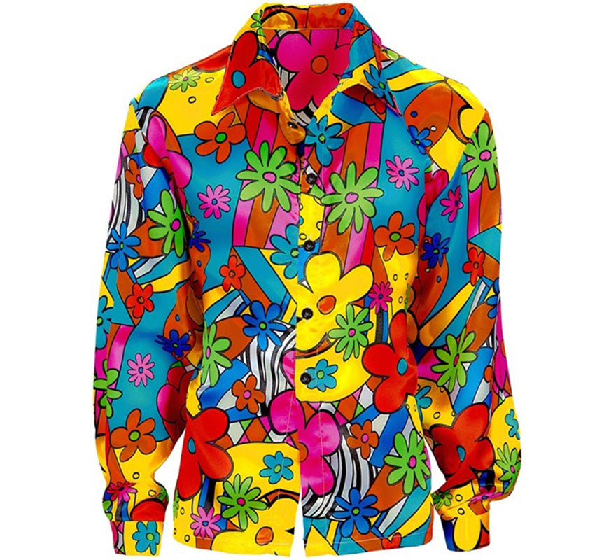 Translation missing: en.Camisa de Hippie de los Años 60 con Flores para hombre