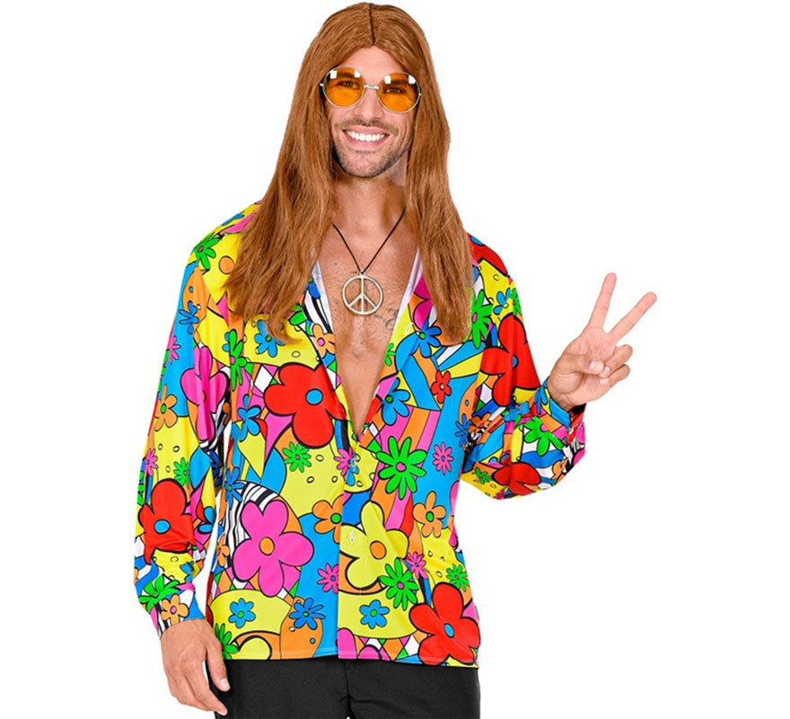 Translation missing: en.Camisa de Hippie de los Años 60 con Flores para hombre
