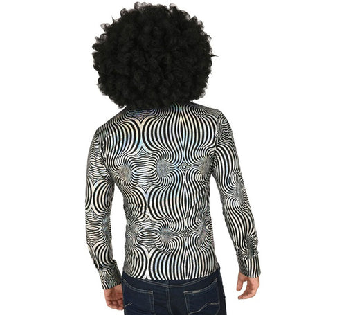 Camisa Disco Años 70 cebra para hombre
