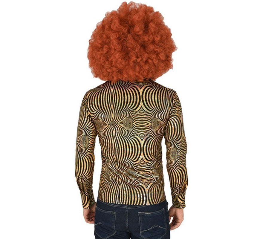 Camisa Disco Años 70 dorada para hombre