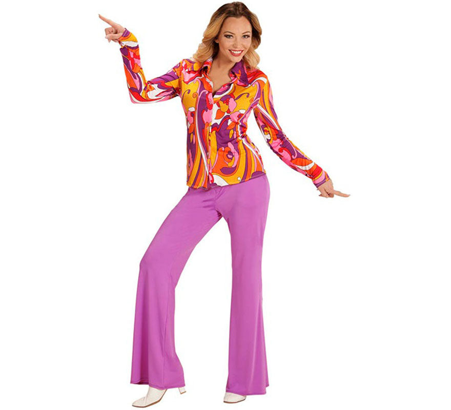 Translation missing: en.Camisa Disco Años 70 Orquídeas para mujer