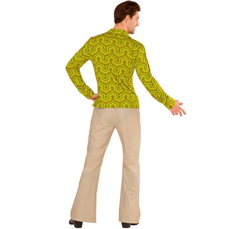 Camisa Disco Años 70 verde para hombre
