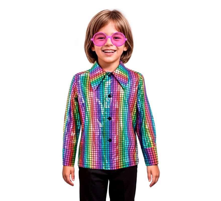Translation missing: en.Camisa Disco Bling Arcoíris para niño