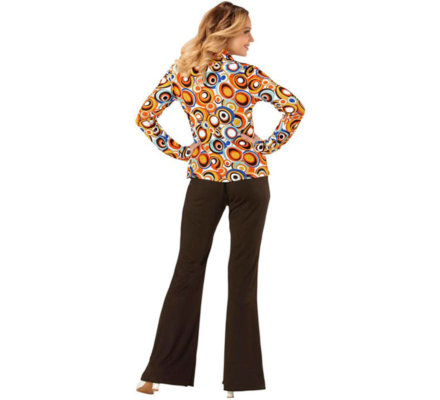 Camisa Disco Estampada Años 70 para mujer