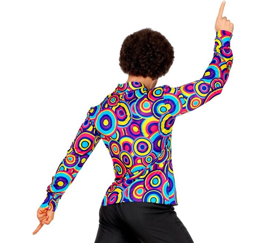 Camisa Disco Estampada de los Años 70 para hombre