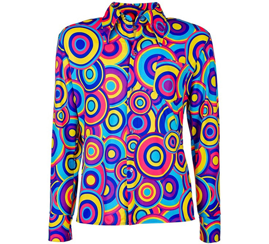 Camisa Disco Estampada de los Años 70 para hombre