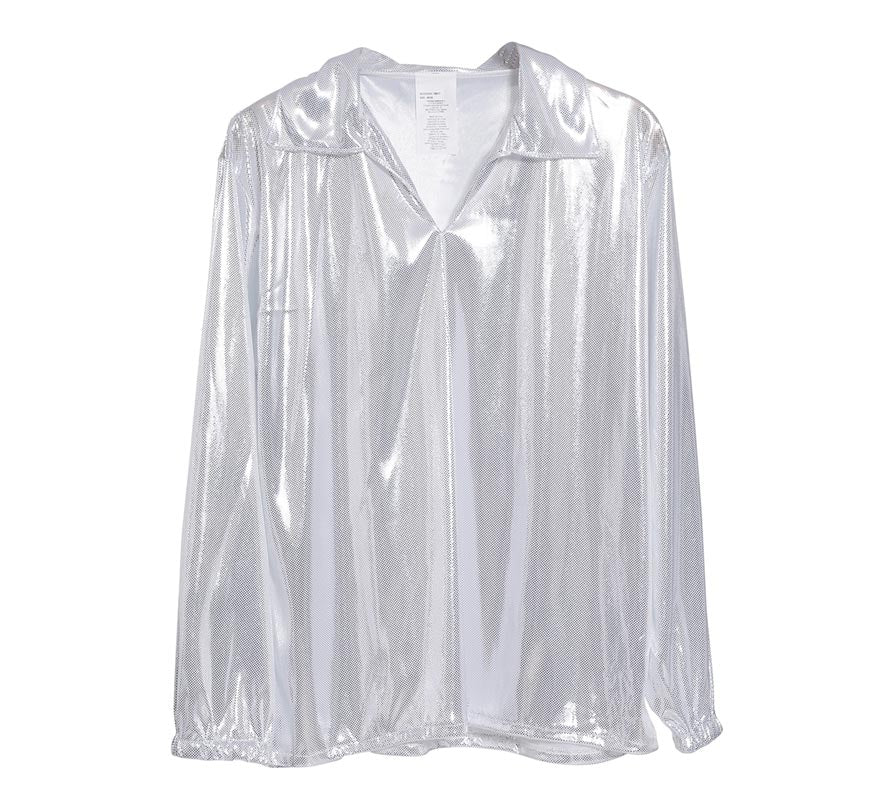 Camisa Disco Plateada para Hombre