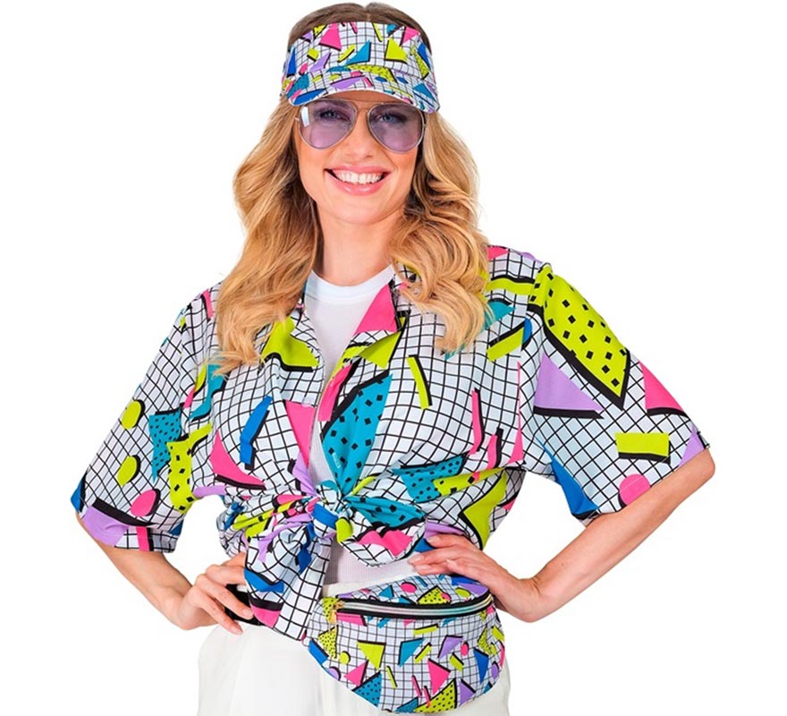 Translation missing: en.Camisa Estampada Años 80 blanca para adultos