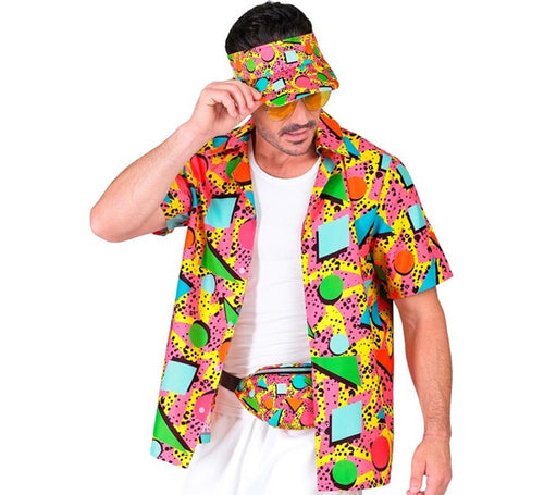Camisa Estampada Años 80 multicolor para adultos