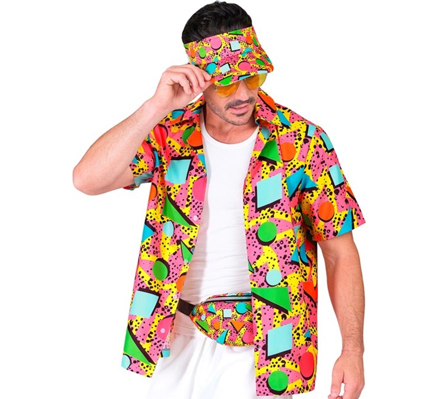 Camisa Estampada Años 80 multicolor para adultos