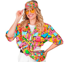 Multicolor 80s Printed Shirt for Adults