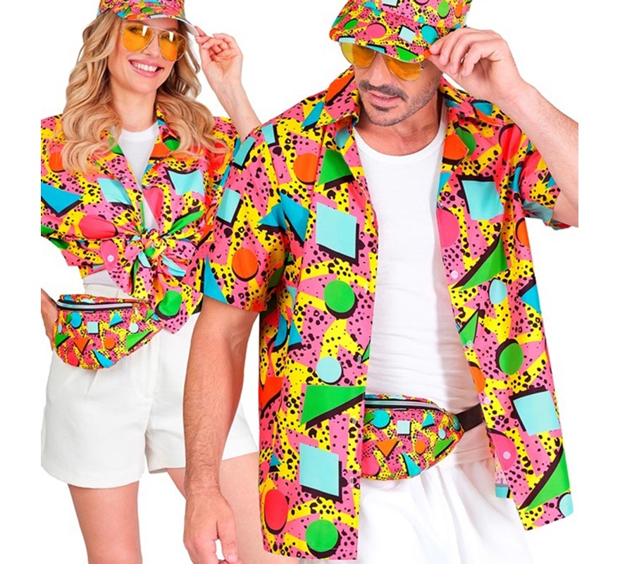 Translation missing: en.Camisa Estampada Años 80 multicolor para adultos