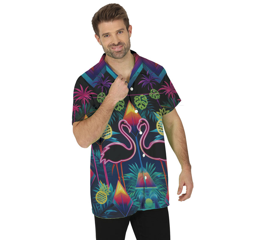Camisa Flamencos neón adulto