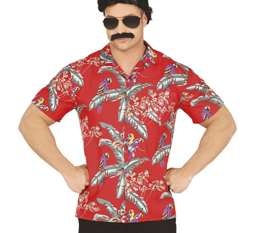 Camisa Hawaiana con Loros para Adulto