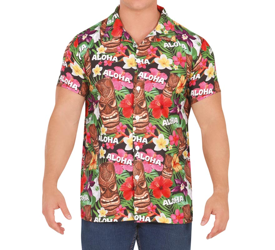 Camisa Hawaii Aloha estampado floral adulto