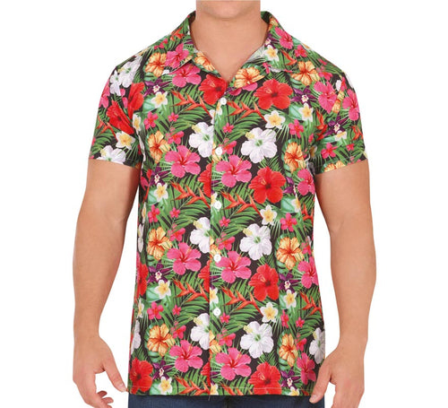 Camisa Hawaii con estampado de Flores adulto