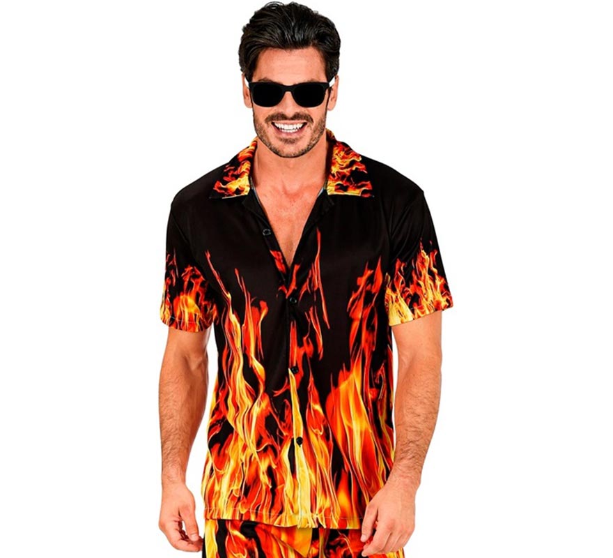 Translation missing: en.Camisa manga corta de Llamas para hombre