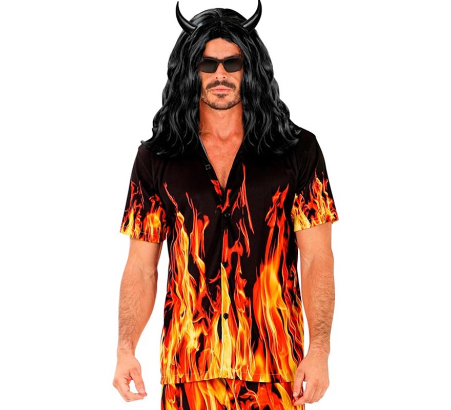Camisa manga corta de Llamas para hombre