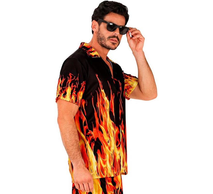 Camisa manga corta de Llamas para hombre