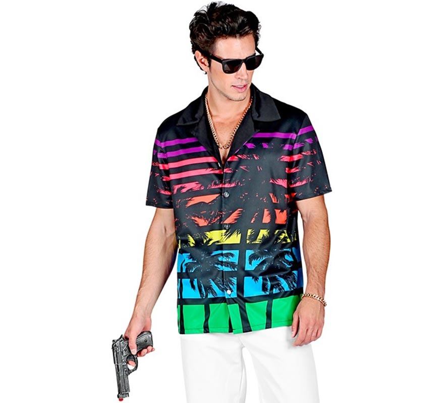 Translation missing: en.Camisa manga corta Hawaiana Años 80 para hombre