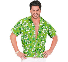Men's Green Floral Hawaiian Short-Sleeved Shirt