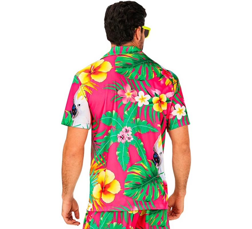 Translation missing: en.Camisa manga corta Hawaiana Estampado Cacatúa para hombre