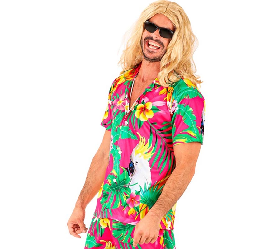 Translation missing: en.Camisa manga corta Hawaiana Estampado Cacatúa para hombre