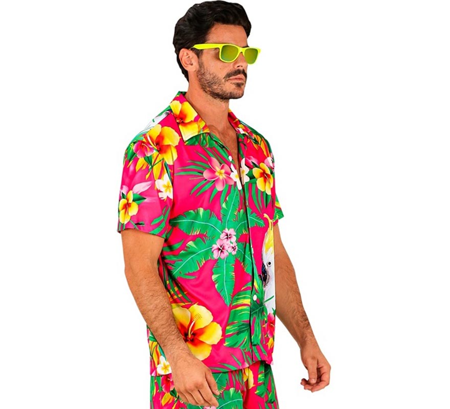 Translation missing: en.Camisa manga corta Hawaiana Estampado Cacatúa para hombre