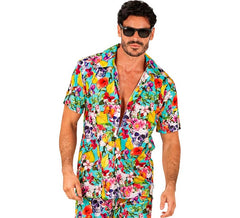 Men's Skull Print Hawaiian Short Sleeve Shirt