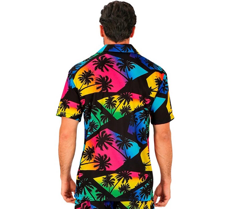 Translation missing: en.Camisa manga corta Hawaiana Estampado Palmeras para hombre
