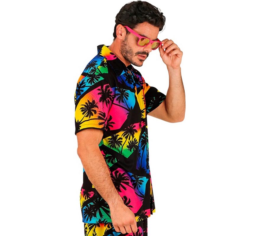 Translation missing: en.Camisa manga corta Hawaiana Estampado Palmeras para hombre